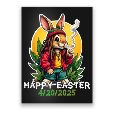Stoned Easter bunny with joint 420 Marijuana Easter 420 Poster