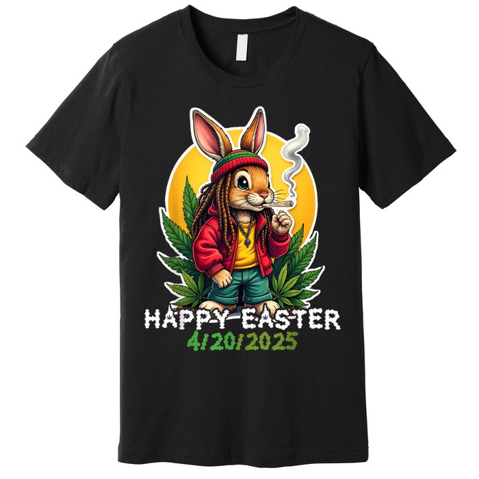 Stoned Easter bunny with joint 420 Marijuana Easter 420 Premium T-Shirt