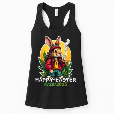 Stoned Easter bunny with joint 420 Marijuana Easter 420 Womens Tank Top