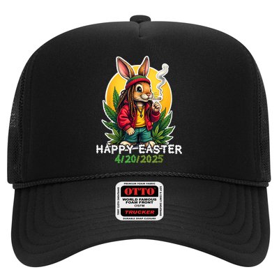 Stoned Easter bunny with joint 420 Marijuana Easter 420 Trucker Hat