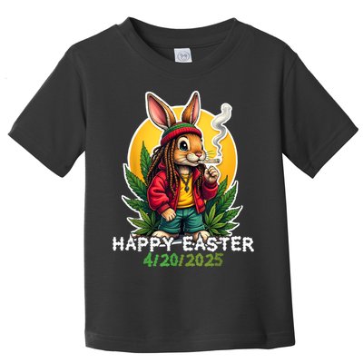 Stoned Easter bunny with joint 420 Marijuana Easter 420 Toddler T-Shirt