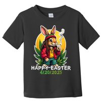 Stoned Easter bunny with joint 420 Marijuana Easter 420 Toddler T-Shirt