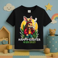Stoned Easter bunny with joint 420 Marijuana Easter 420 Toddler T-Shirt