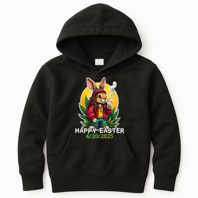 Stoned Easter bunny with joint 420 Marijuana Easter 420 Kids Hoodie