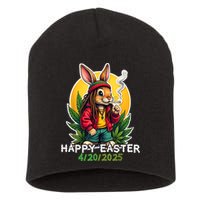 Stoned Easter bunny with joint 420 Marijuana Easter 420 Short Acrylic Beanie