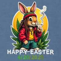 Stoned Easter bunny with joint 420 Marijuana Easter 420 Garment-Dyed Sweatshirt