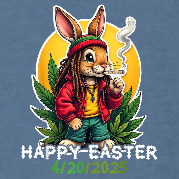 Stoned Easter bunny with joint 420 Marijuana Easter 420 Garment-Dyed Sweatshirt