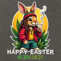 Stoned Easter bunny with joint 420 Marijuana Easter 420 Cotton Canvas Backpack