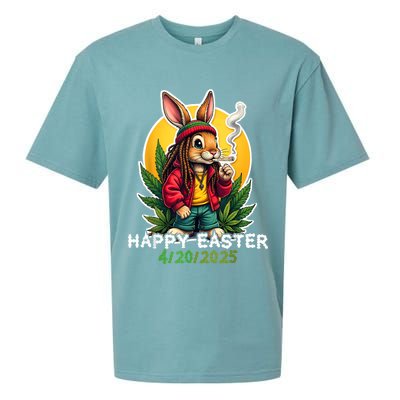 Stoned Easter bunny with joint 420 Marijuana Easter 420 Sueded Cloud Jersey T-Shirt