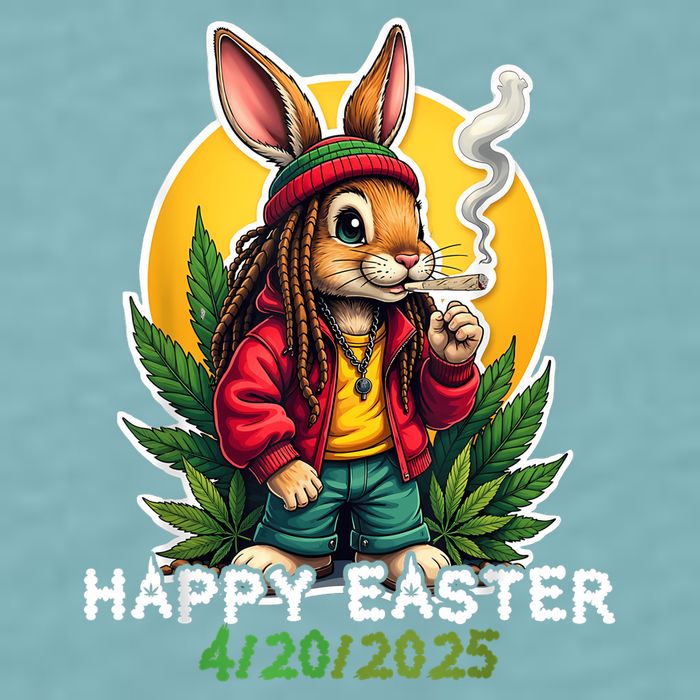 Stoned Easter bunny with joint 420 Marijuana Easter 420 Sueded Cloud Jersey T-Shirt