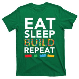 Sleep Eat Build Repeat Building Blocks Bricks Master Builder T-Shirt