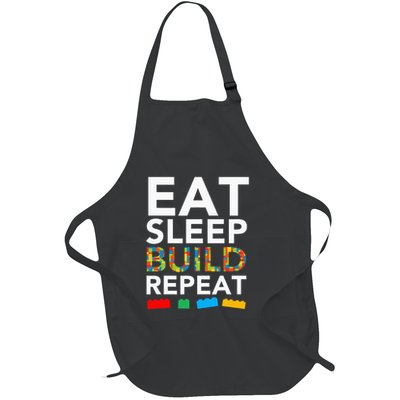 Sleep Eat Build Repeat Building Blocks Bricks Master Builder Full-Length Apron With Pockets