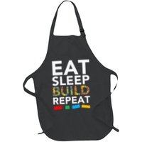 Sleep Eat Build Repeat Building Blocks Bricks Master Builder Full-Length Apron With Pockets