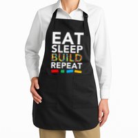 Sleep Eat Build Repeat Building Blocks Bricks Master Builder Full-Length Apron With Pockets