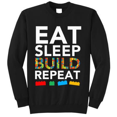 Sleep Eat Build Repeat Building Blocks Bricks Master Builder Sweatshirt