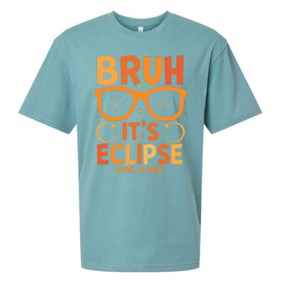 Solar Eclipse Bruh Its Eclipse April 8 2024 Sueded Cloud Jersey T-Shirt