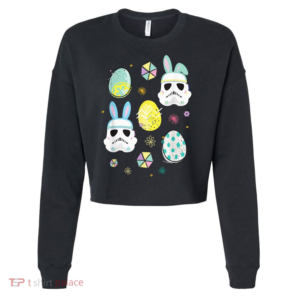 StarWar Easter Bunny Stormtroopers And Easter Eggs Cropped Pullover Crew