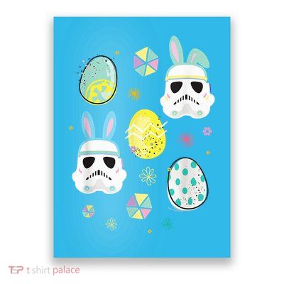 StarWar Easter Bunny Stormtroopers And Easter Eggs Poster