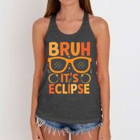 Solar Eclipse Bruh Its Eclipse Women's Knotted Racerback Tank