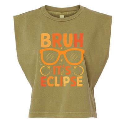 Solar Eclipse Bruh Its Eclipse Garment-Dyed Women's Muscle Tee