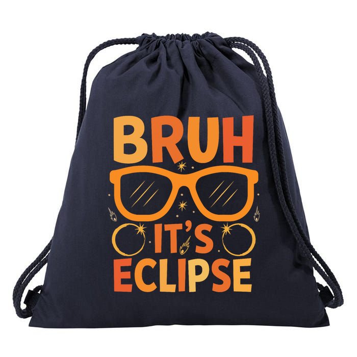 Solar Eclipse Bruh Its Eclipse Drawstring Bag