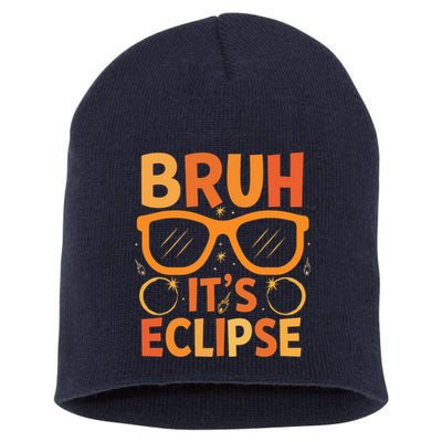 Solar Eclipse Bruh Its Eclipse Short Acrylic Beanie