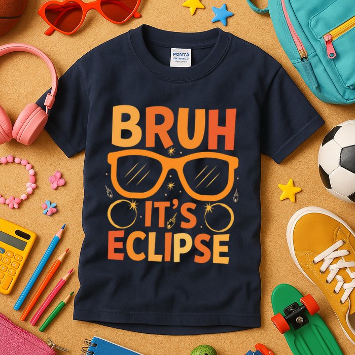 Solar Eclipse Bruh Its Eclipse Kids T-Shirt