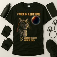 Solar Eclipse Cat Twice In Lifetime 2024 Solar Eclipse T-Shirt