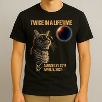 Solar Eclipse Cat Twice In Lifetime 2024 Solar Eclipse T-Shirt