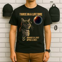 Solar Eclipse Cat Twice In Lifetime 2024 Solar Eclipse T-Shirt