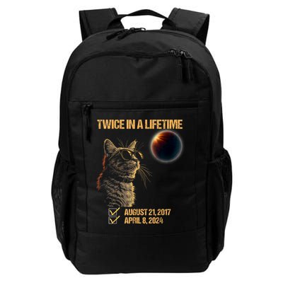 Solar Eclipse Cat Twice In Lifetime 2024 Solar Eclipse Daily Commute Backpack