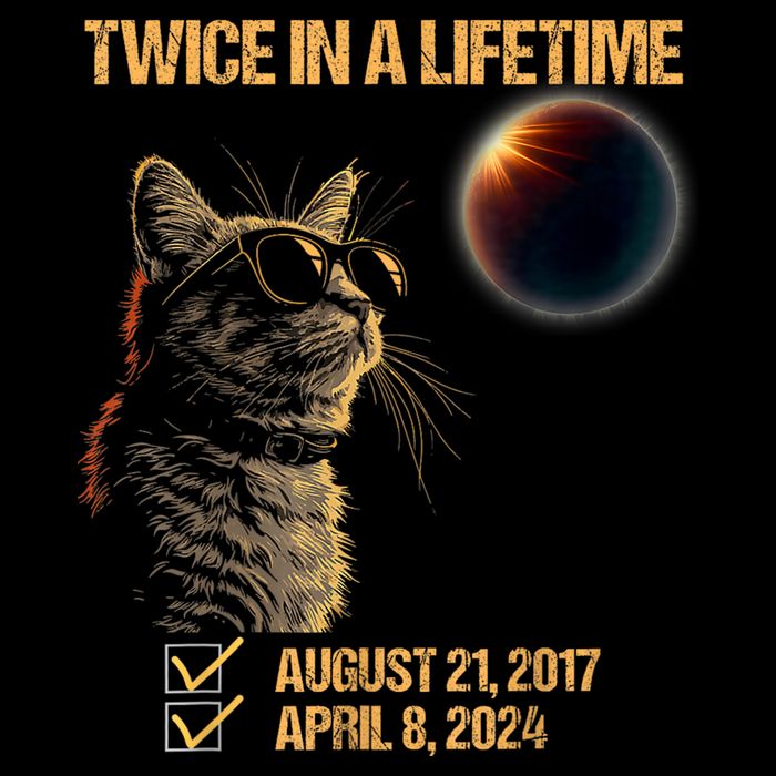 Solar Eclipse Cat Twice In Lifetime 2024 Solar Eclipse Button