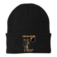 Solar Eclipse Cat Twice In Lifetime 2024 Solar Eclipse Knit Cap Winter Beanie