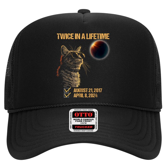 Solar Eclipse Cat Twice In Lifetime 2024 Solar Eclipse Trucker Hat