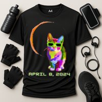 Solar Eclipse Cat with Solar Eclipse Glasses Performance Shirt