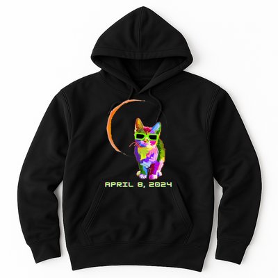 Solar Eclipse Cat with Solar Eclipse Glasses Hoodie