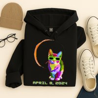 Solar Eclipse Cat with Solar Eclipse Glasses Hoodie