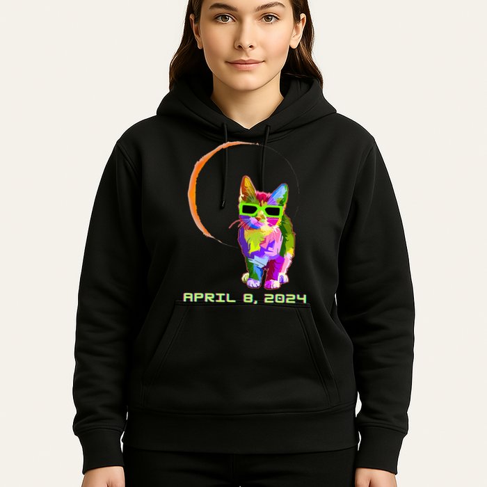 Solar Eclipse Cat with Solar Eclipse Glasses Hoodie