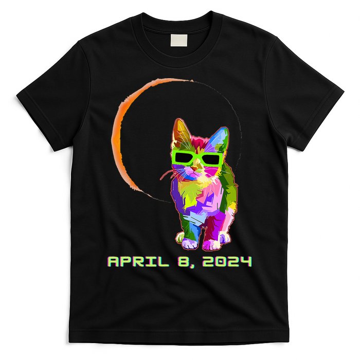 Solar Eclipse Cat with Solar Eclipse Glasses T-Shirt