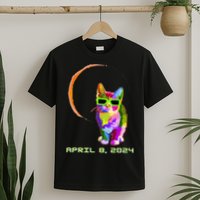 Solar Eclipse Cat with Solar Eclipse Glasses T-Shirt