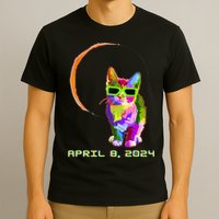 Solar Eclipse Cat with Solar Eclipse Glasses T-Shirt