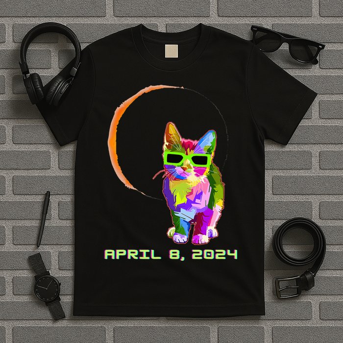 Solar Eclipse Cat with Solar Eclipse Glasses T-Shirt