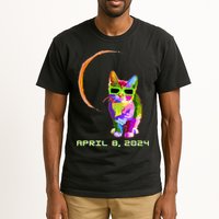 Solar Eclipse Cat with Solar Eclipse Glasses Tall T-Shirt