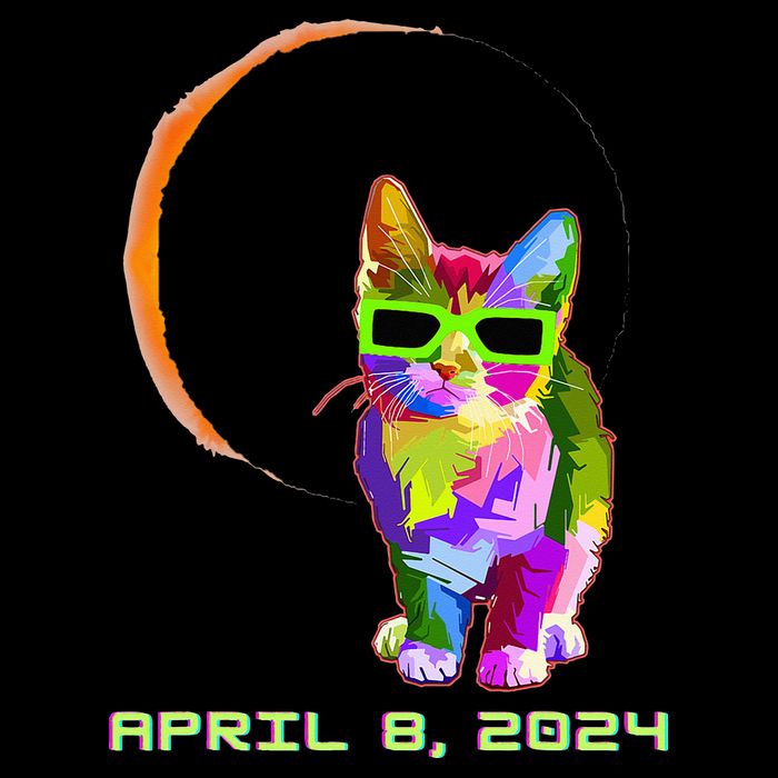 Solar Eclipse Cat with Solar Eclipse Glasses Bucket Hat