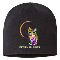 Solar Eclipse Cat with Solar Eclipse Glasses Sustainable Beanie