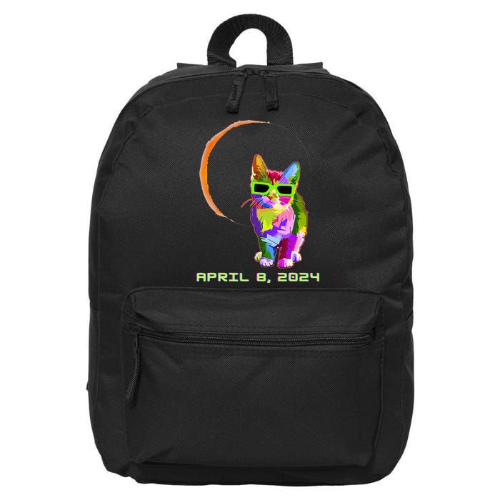 Solar Eclipse Cat with Solar Eclipse Glasses 16 in Basic Backpack