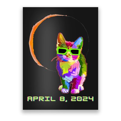 Solar Eclipse Cat with Solar Eclipse Glasses Poster