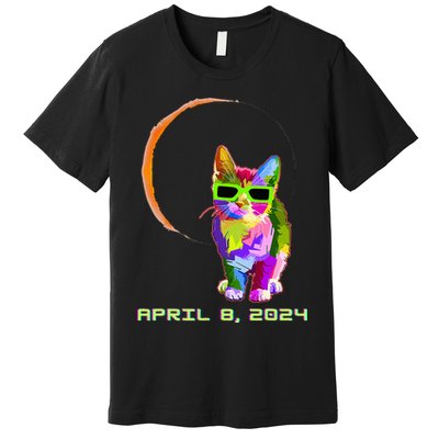Solar Eclipse Cat with Solar Eclipse Glasses Premium T-Shirt
