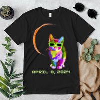 Solar Eclipse Cat with Solar Eclipse Glasses Premium T-Shirt