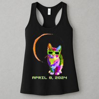 Solar Eclipse Cat with Solar Eclipse Glasses Womens Tank Top